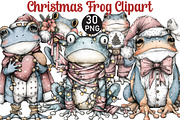 Christmas Frog Clipart, an Illustration by Black Bird Studio (Thumbnail 1 of 6)