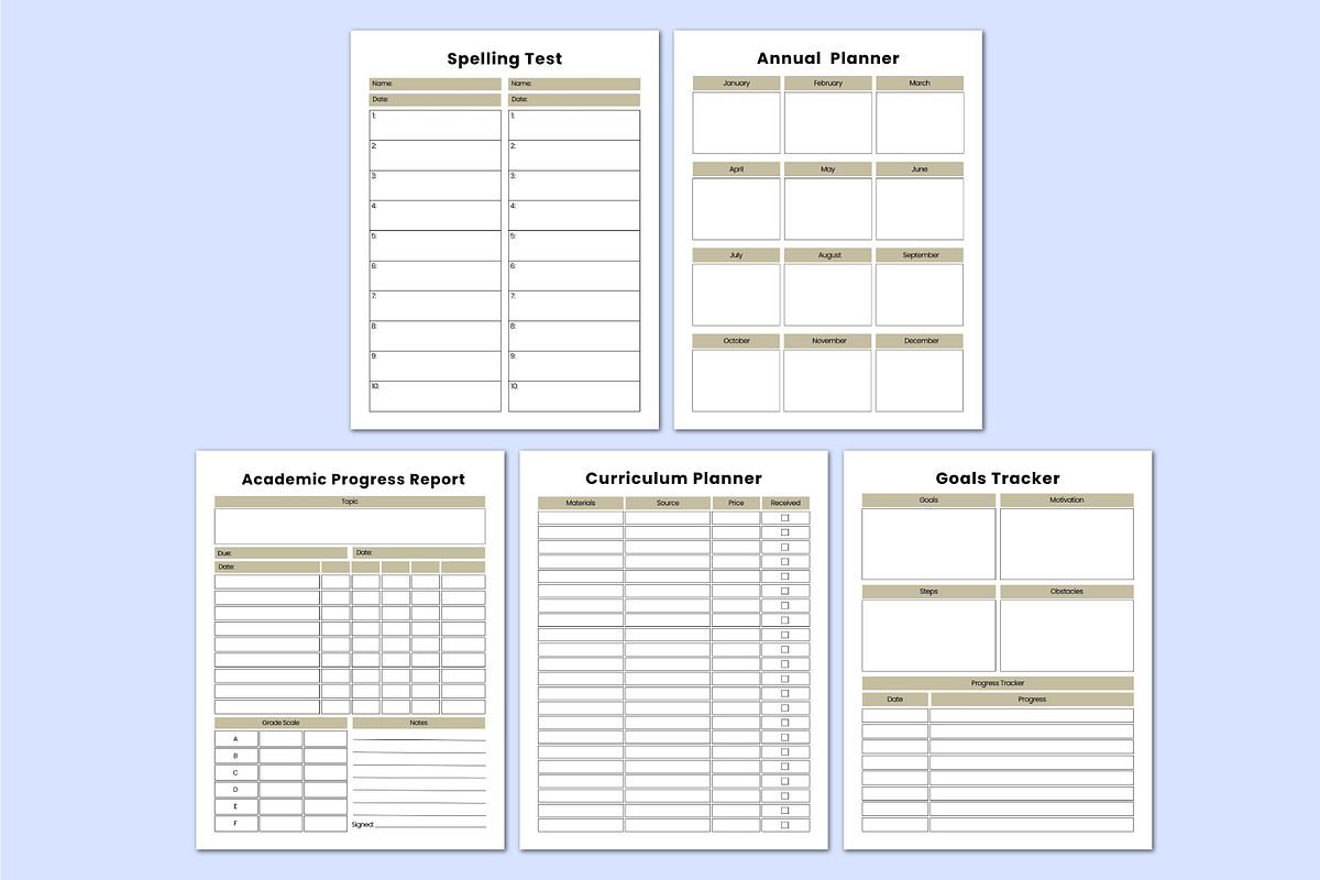 Homeschool Curriculum Organizer., a Stationery Template by Shumaya (Photo 3 of 5)