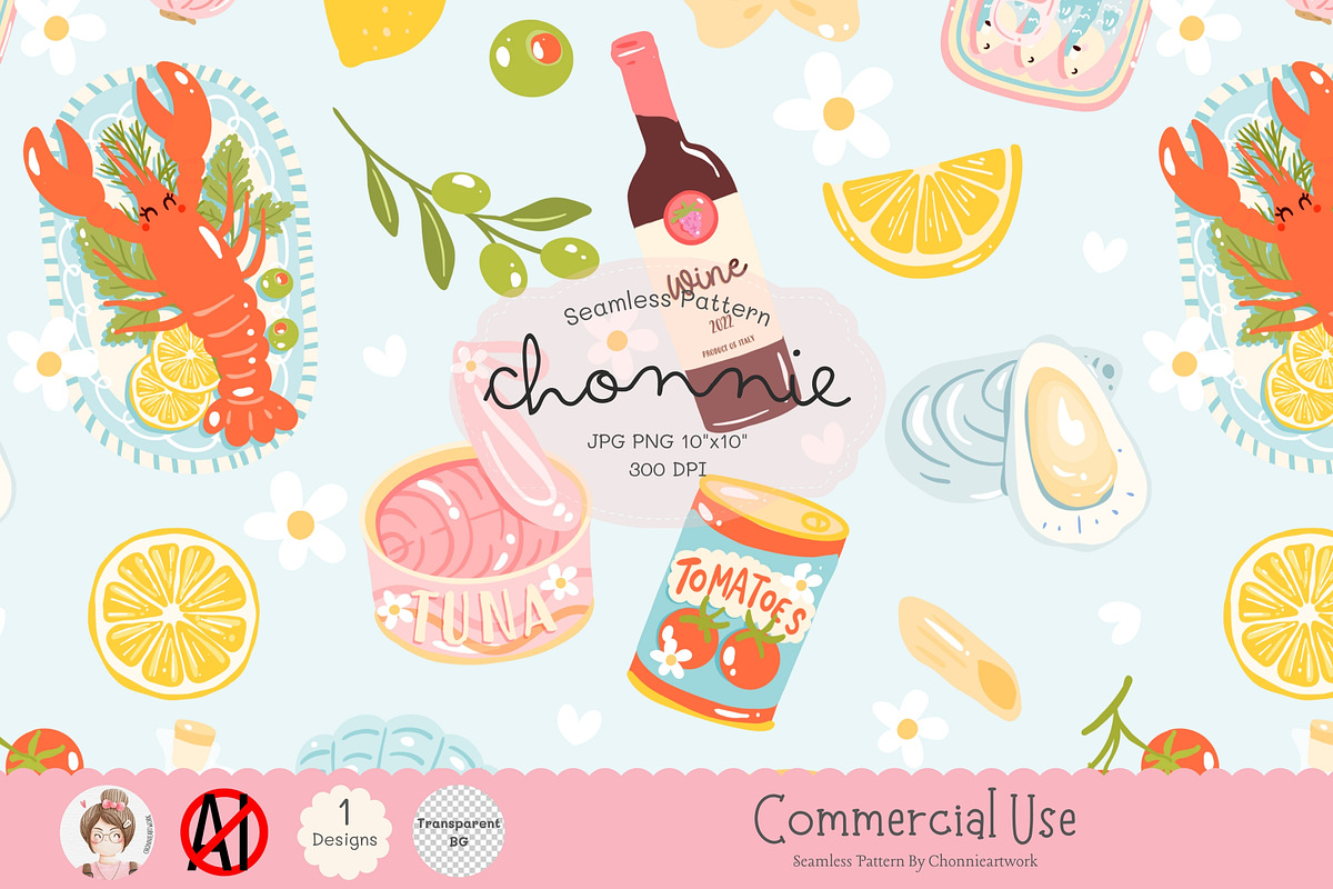 La Dolce Vita Seamless Pattern, a Pattern Graphic by Chonnieartwork (Photo 1 of 5)