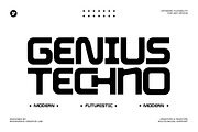 Genius Techno - Modern Futuristic, a Sans Serif Font by roomspace creative lab (Thumbnail 1 of 12)