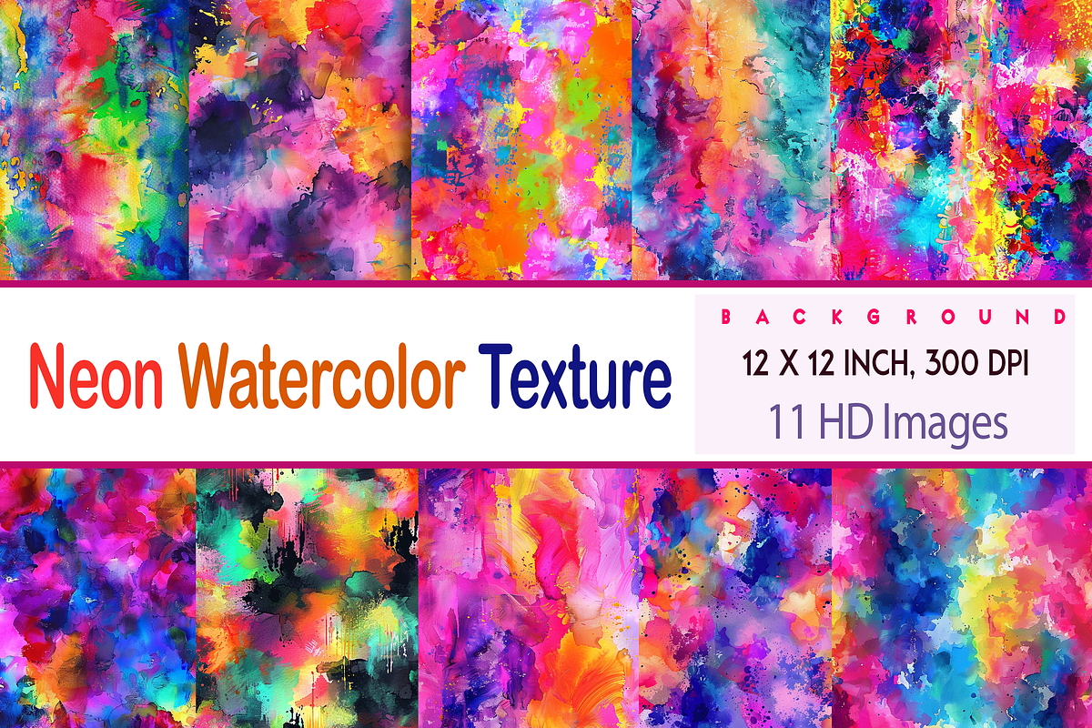 Neon Watercolor Texture, a Pattern Graphic by Printable Treasure (Photo 1 of 10)