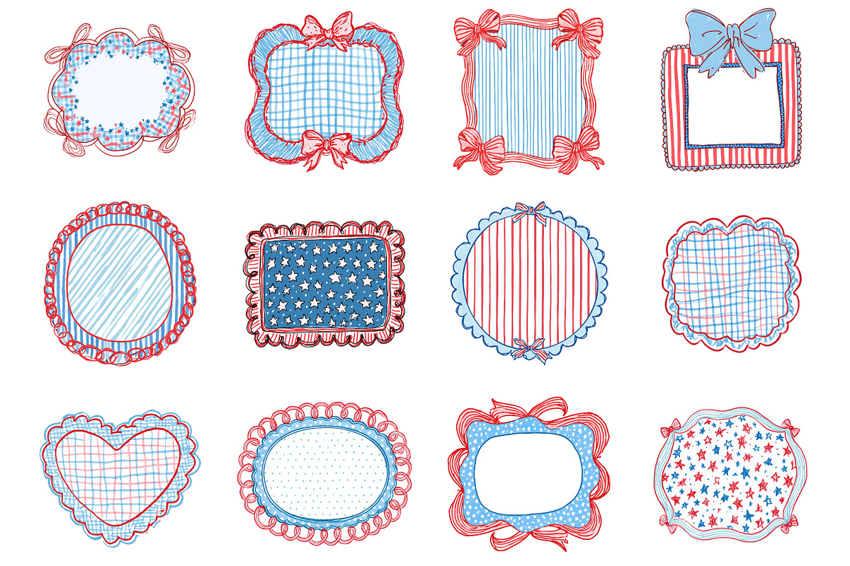 4th of July Frames Hand Drawn PNG, a Seasonal Illustration by CitraGraphics (Photo 2 of 6)