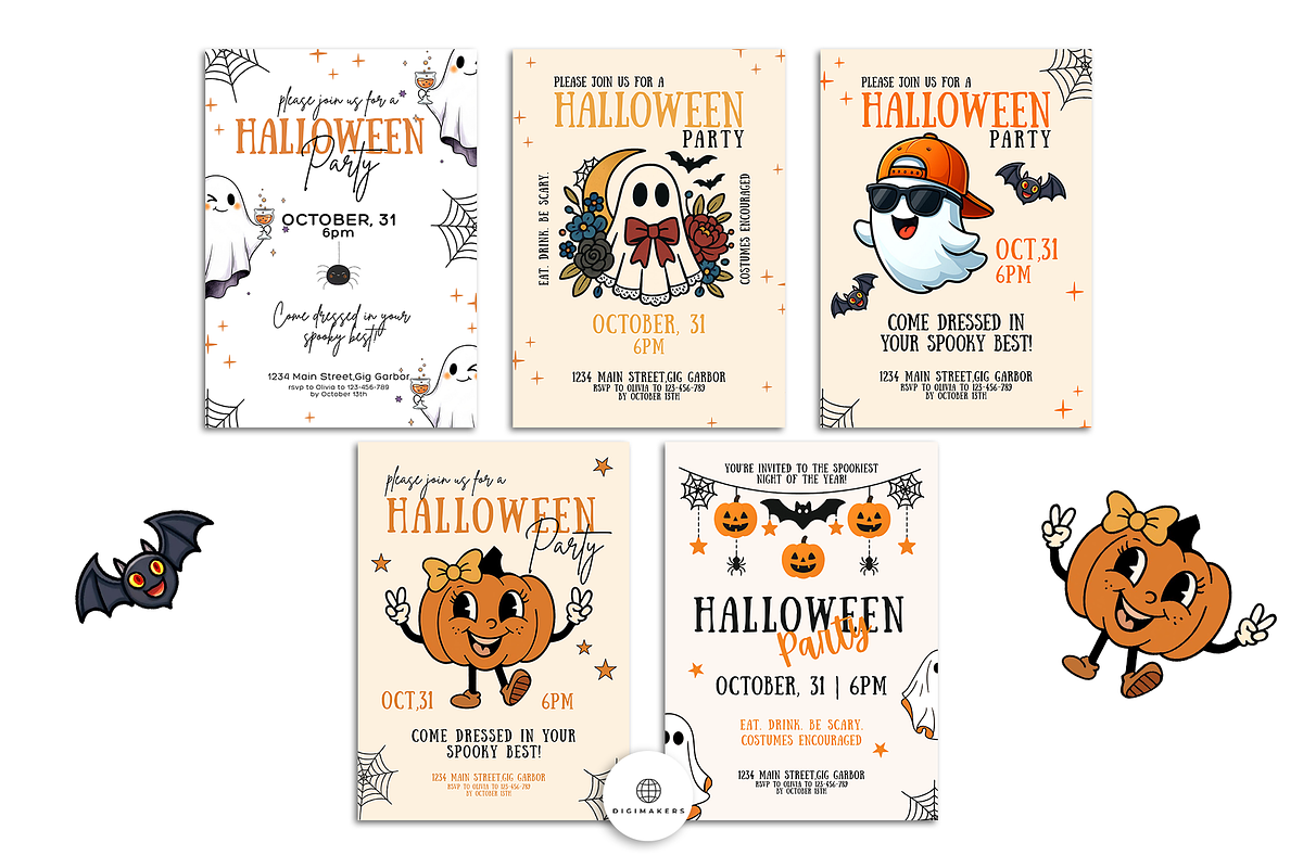 Halloween Invitation Template Bundle preview 5