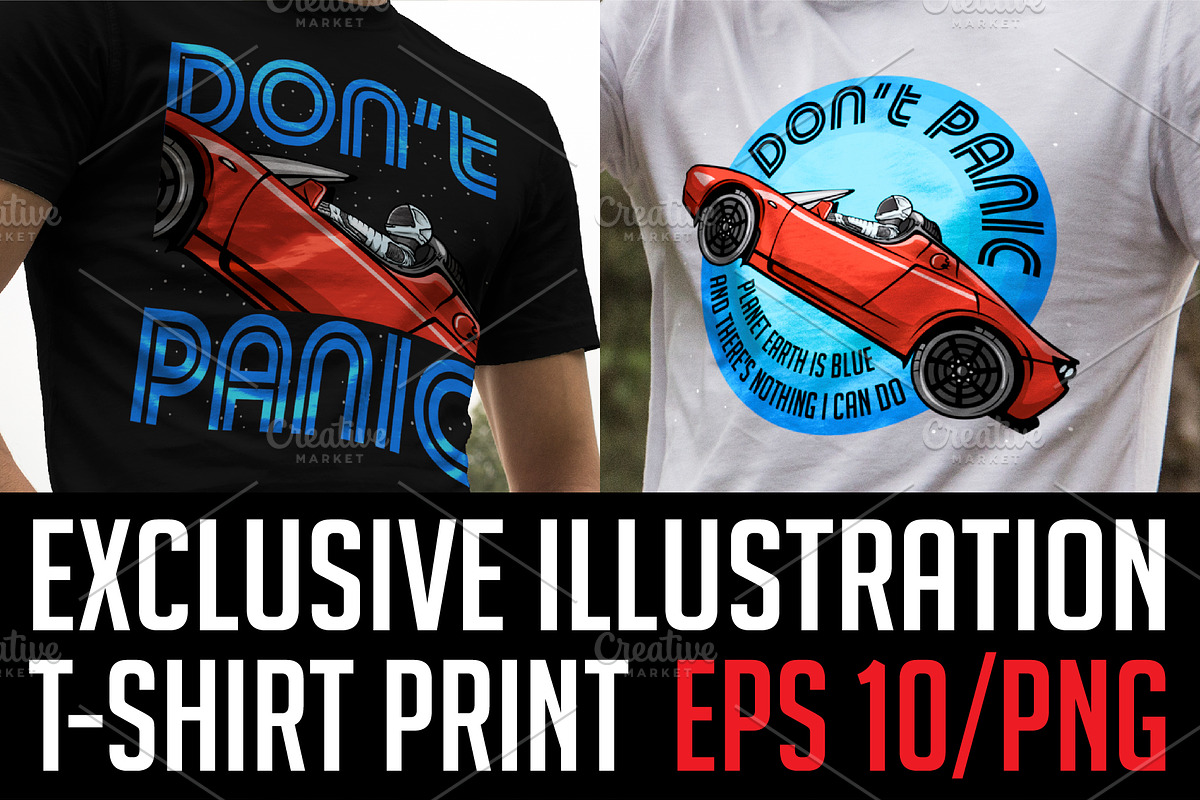 Spaceman t-shirt print! DON'T PANIC, an Illustration by VioSilent (Photo 1 of 5)