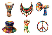 Watercolor Juneteenth Clipart, an Illustration by SinaCreation (Thumbnail 4 of 5)