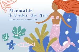Mermaids & Under the sea collection, an Illustration by Katie Lisker