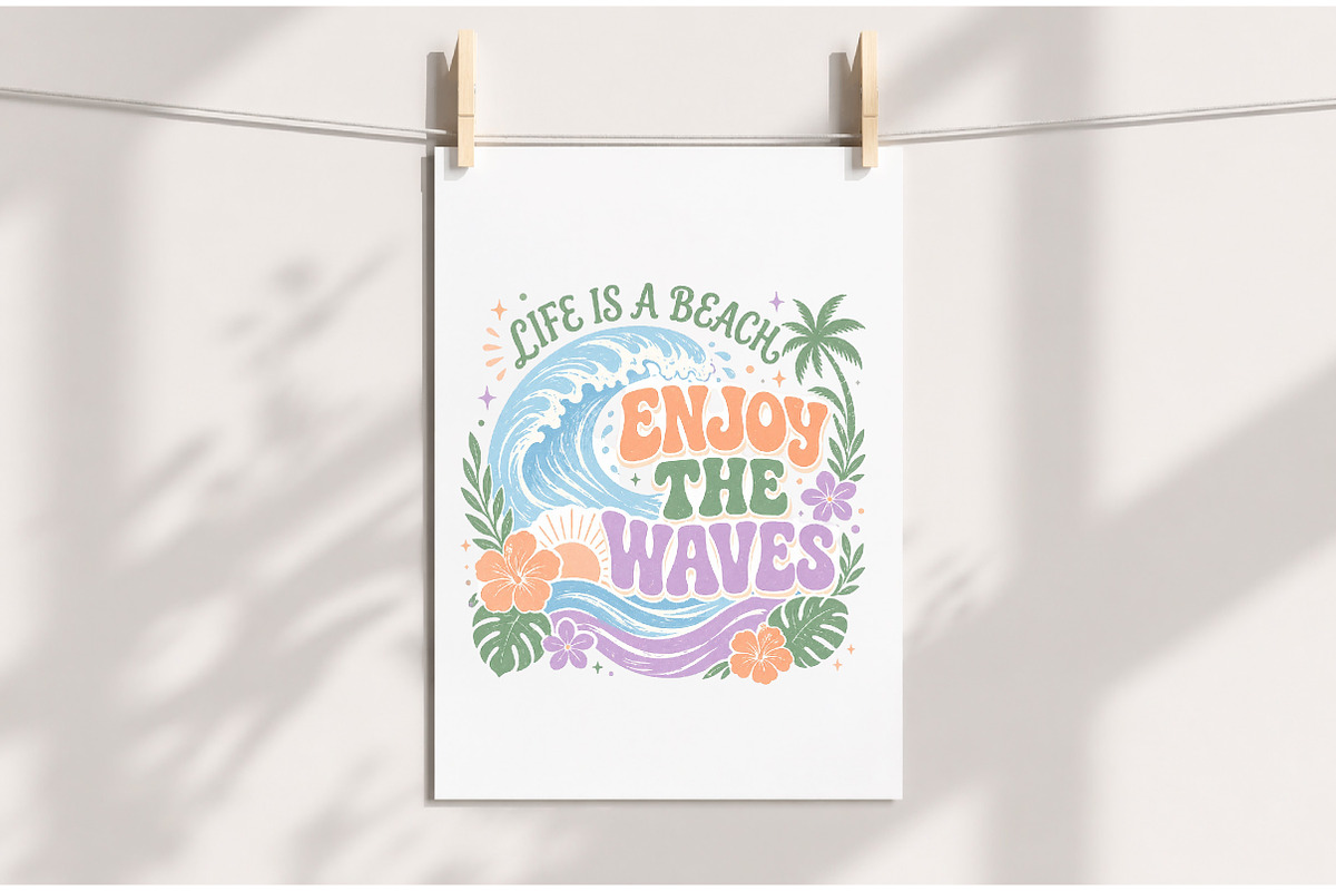 Boho Summer Beach Waves PNG, an Illustration by Dream Creation (Photo 4 of 7)