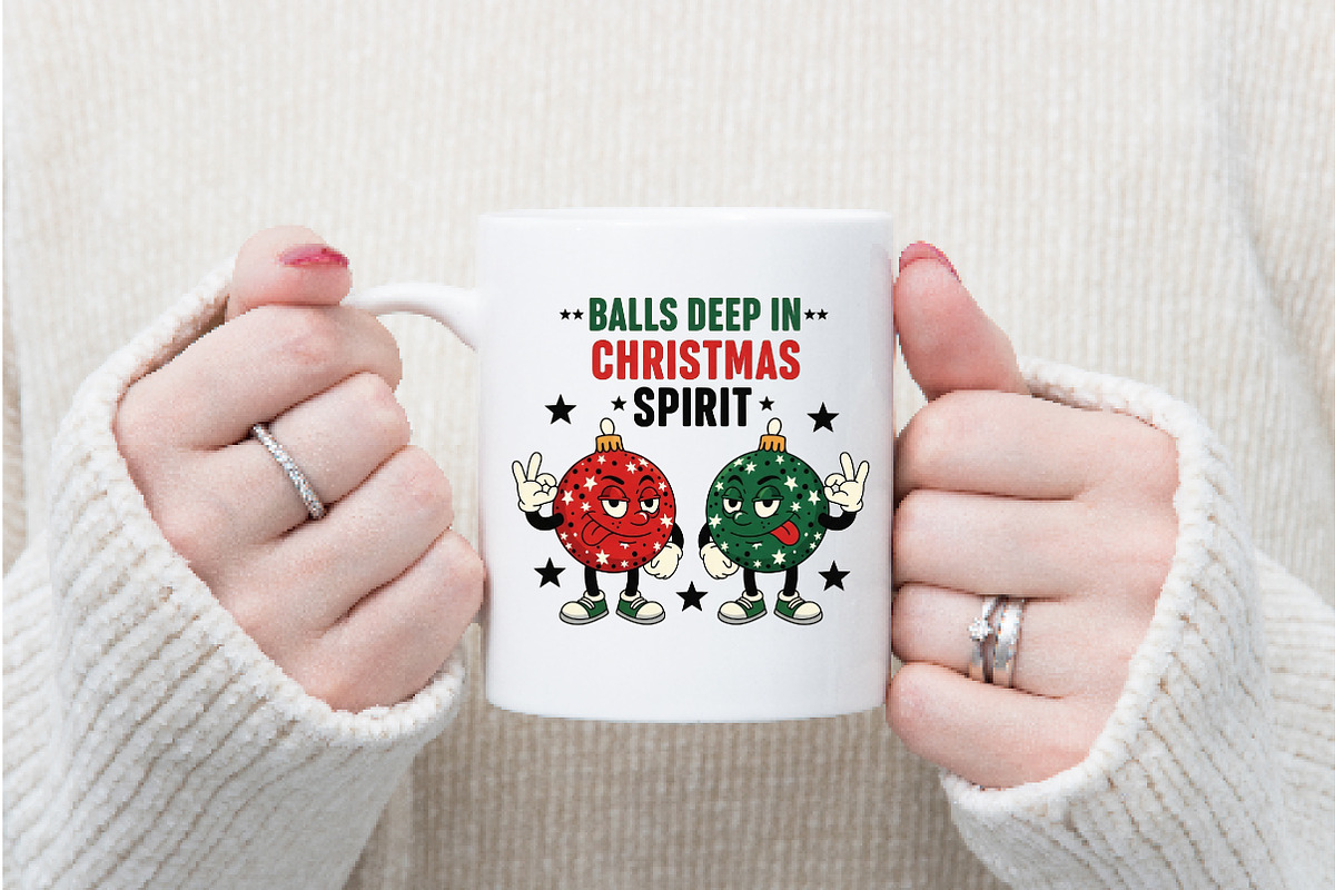 Balls Deep in Christmas Spirit png, an Illustration by Watercolor design (Photo 6 of 6)