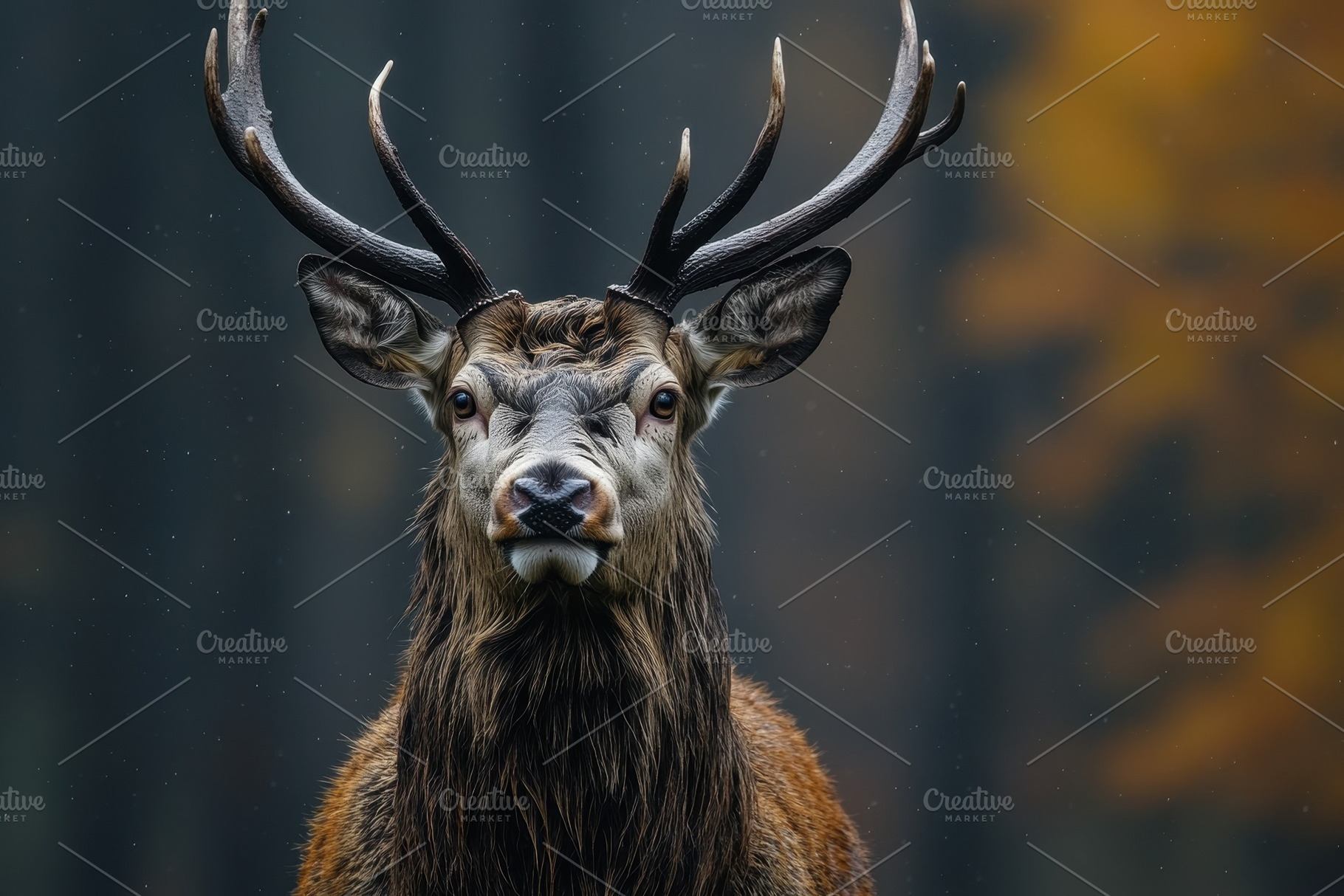 Majestic deer stands boldly in the f, a Photo by Tanuart