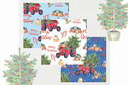Watercolor Christmas patterns, a Transportation Illustration by JennyColorArt (Thumbnail 4 of 5)