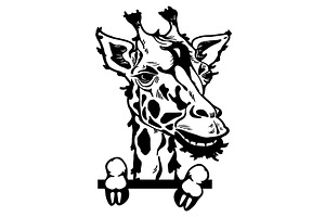 Peeking Giraffe - Comic Animal -, an Animal Illustration by Digital-Clipart