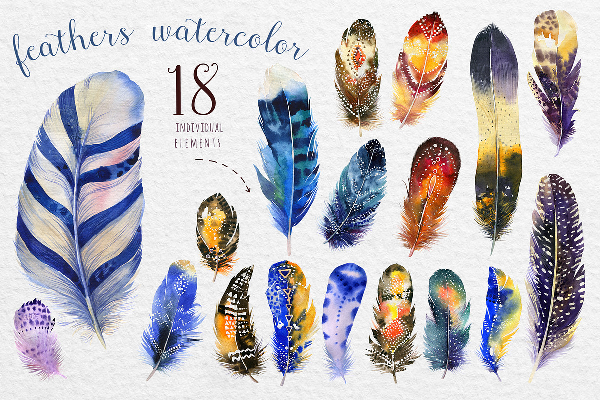 Watercolor BOHO feather DIY III, an Illustration by Peace ART (Photo 1 of 3)