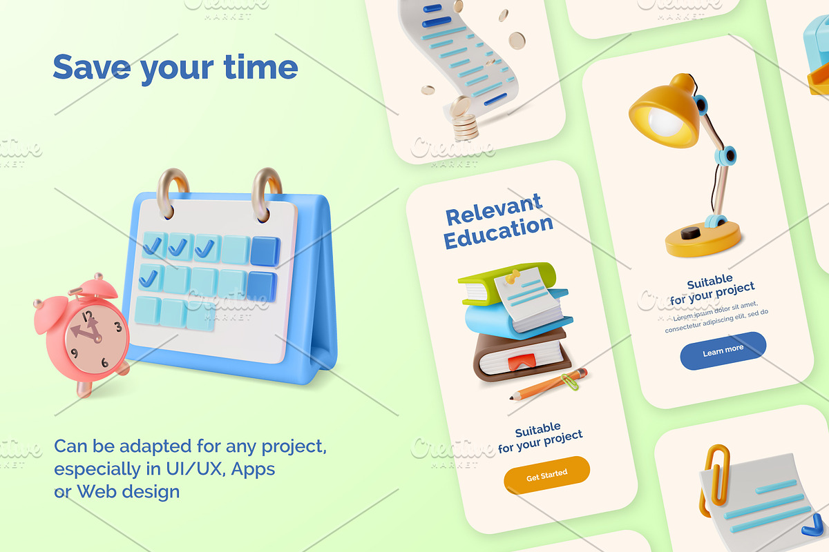 3d Office Desk Illustration Set, an Object Graphic by 35lab (Photo 6 of 7)