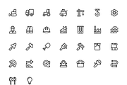 Building Icon Set, an Outline Icon by rodchenko design (Thumbnail 3 of 3)