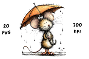 Whimsical Spring Rainy Mouse, an Animal Illustration by GiraffeCreative (Thumbnail 16 of 20)