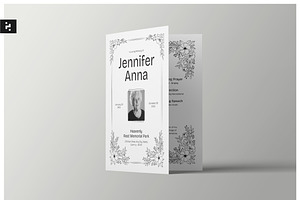 Soft Floral Funeral Program, a Brochure Template by Neermana