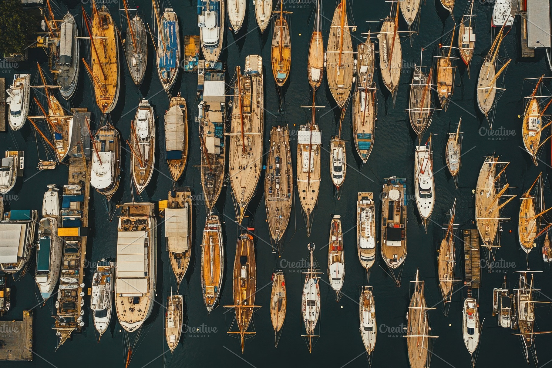 Overhead view of a busy port filled, a Photo by Iftikhar Alam