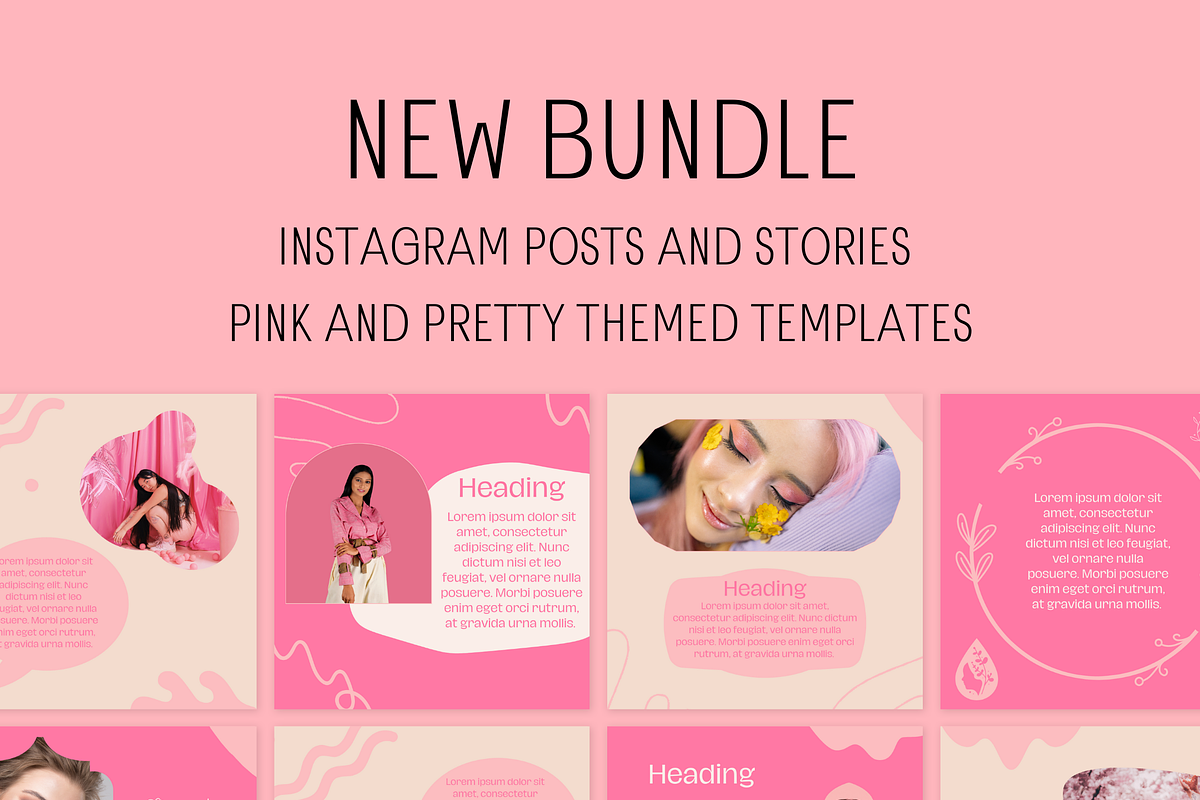 90 Canva Pretty Pink Theme Instagram, a Social Media Template by Emerald Eyes Design (Photo 2 of 4)