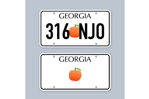 License plate of Georgia. Car number, an Object Illustration by DG-Market