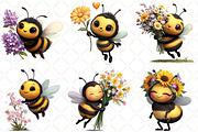 Watercolor Spring Bee Clipart, an Illustration by Black Bird Studio (Thumbnail 4 of 5)