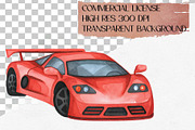 Watercolor Race Car Clipart Set, a Transportation Illustration by CropUp Creative (Thumbnail 4 of 4)