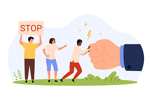 Confronting Authority Power design, a Person Illustration by Flashvector