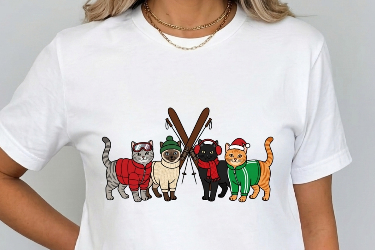 Christmas Cat Groups Clipart Bundle, a Seasonal Illustration by Tanya Kart (Photo 5 of 10)