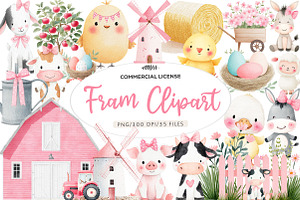 Watecolor Cute fram clipart, an Illustration by CreationArt