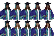 Graduation Girls Clipart, an Education Illustration by GlamArtZhanna (Thumbnail 3 of 11)