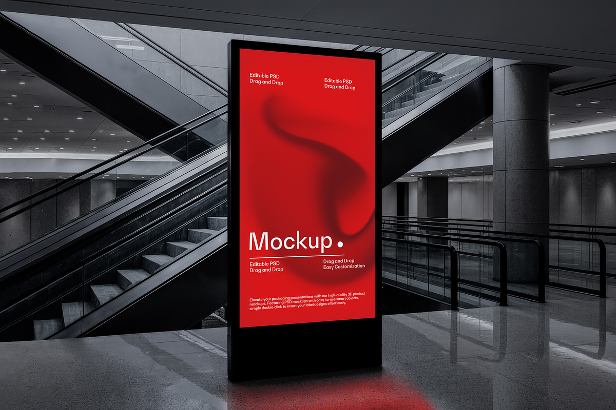 Subway Station Billboard Mockup, an Advertising Mockup by RamStudio2 (Photo 3 of 7)
