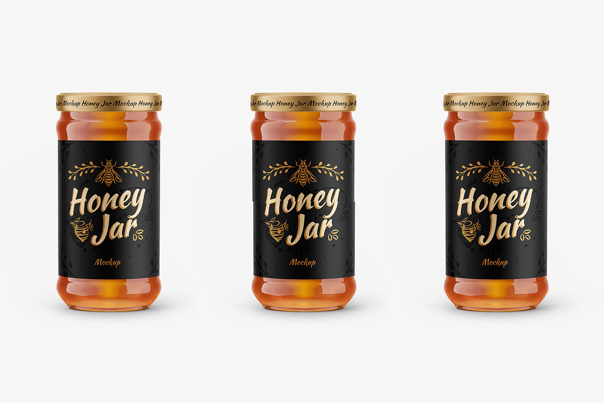 Honey Glass Jar Mockup Set, a Packaging Mockup by Graphic Bird (Photo 7 of 7)