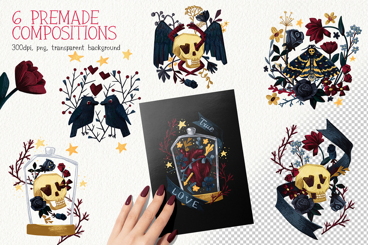 Cute Gothic Love, an Object Illustration by PenguinArtStudio (Photo 3 of 5)