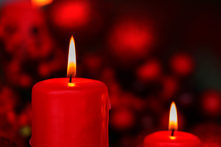 Red Christmas candles and ornaments, a Holiday Photo by José Manuel Gelpi