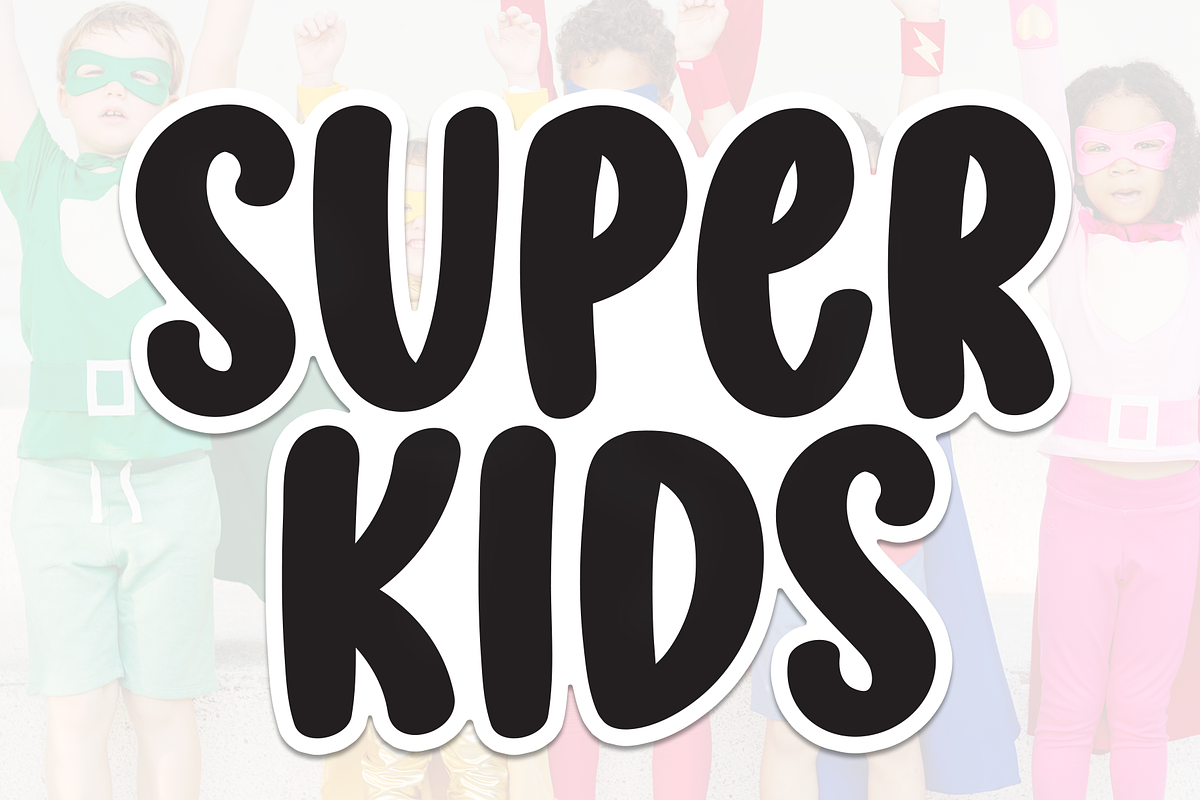 Super Kids | Script Font, a Script Font by Scratchones (Photo 1 of 8)