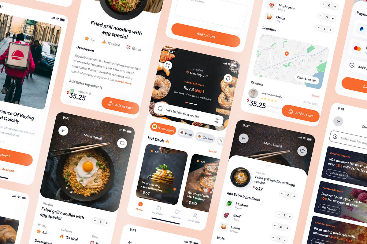FoodCort - Food Delivery App Ui Kits, an UI Kit Template by Minialis (Photo 5 of 6)