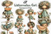 Watermelon Girl Clipart, an Illustration by Craft Nest (Thumbnail 1 of 12)