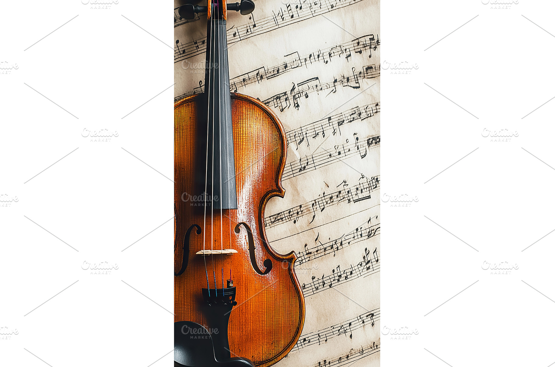 violin lies on top of sheet music, an Arts & Entertainment Photo by Lermont51
