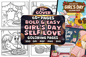 Bold Easy Girl’s Day Self Love Color, an Animal Illustration by Craftsbeefy
