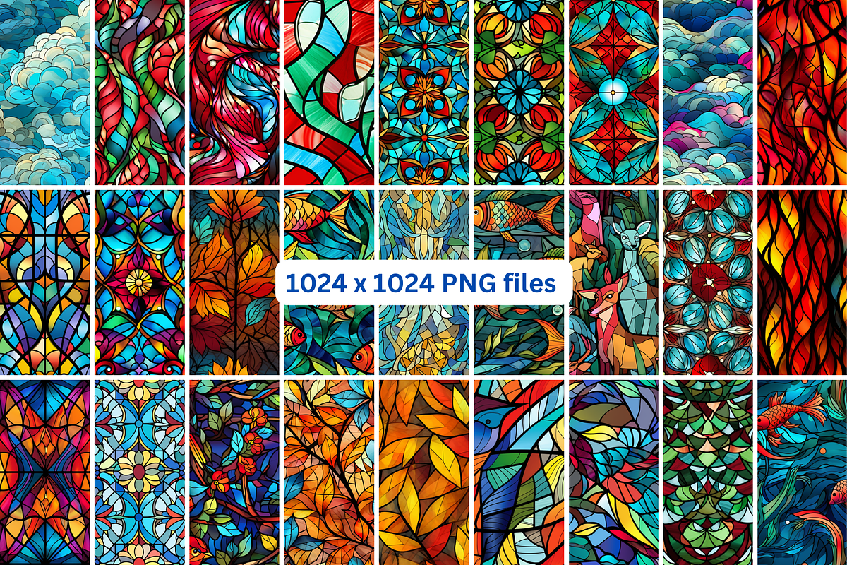 100+ Stained Glass Seamless Patterns, a Background Graphic by mkStudioLab