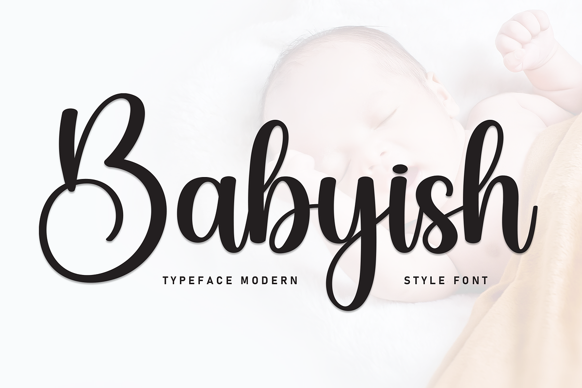 Babyish | Script Font, a Handwritten Font by Scratchones (Photo 1 of 8)