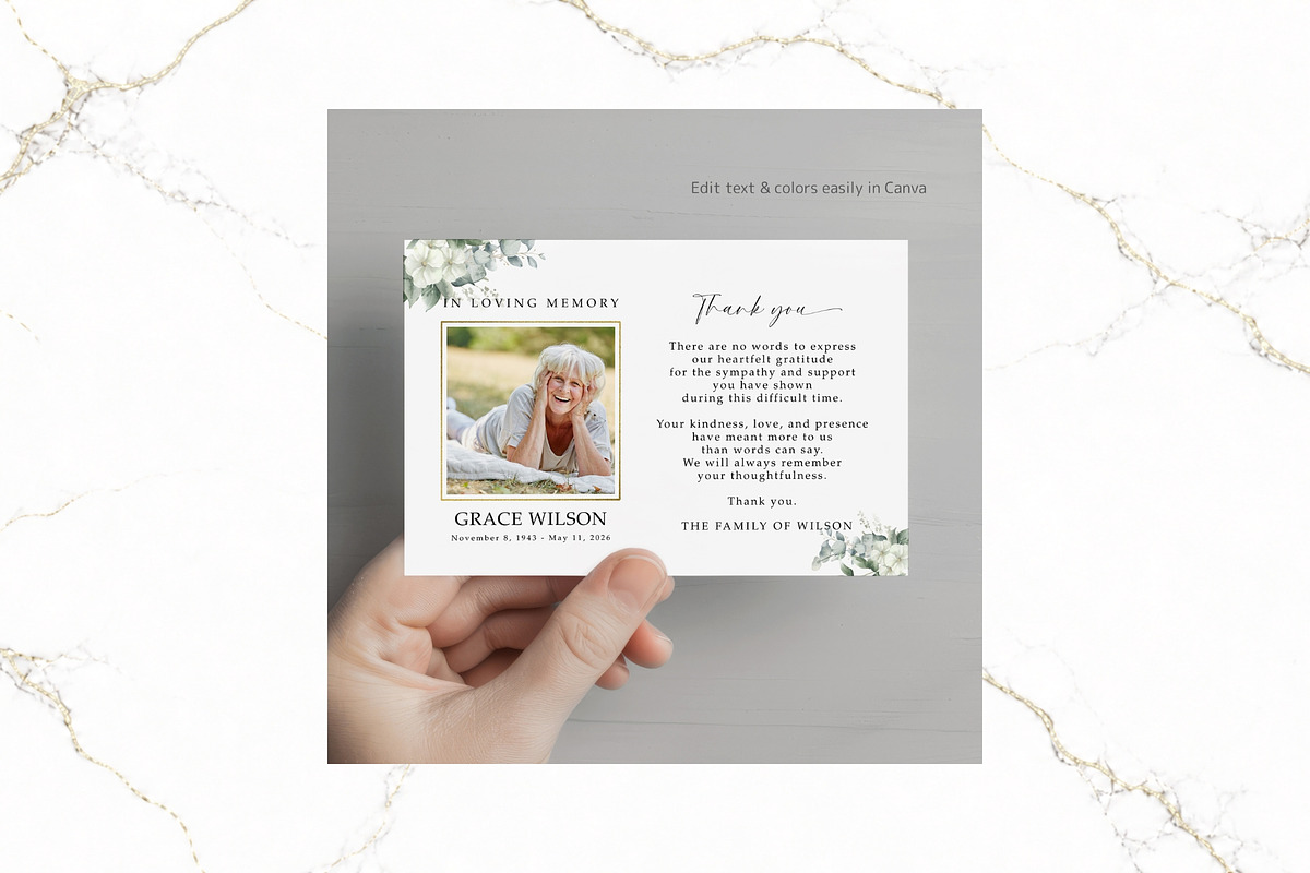Funeral Thank You Card Canva FR007, a Card Template by TyphoonStudio (Photo 4 of 6)