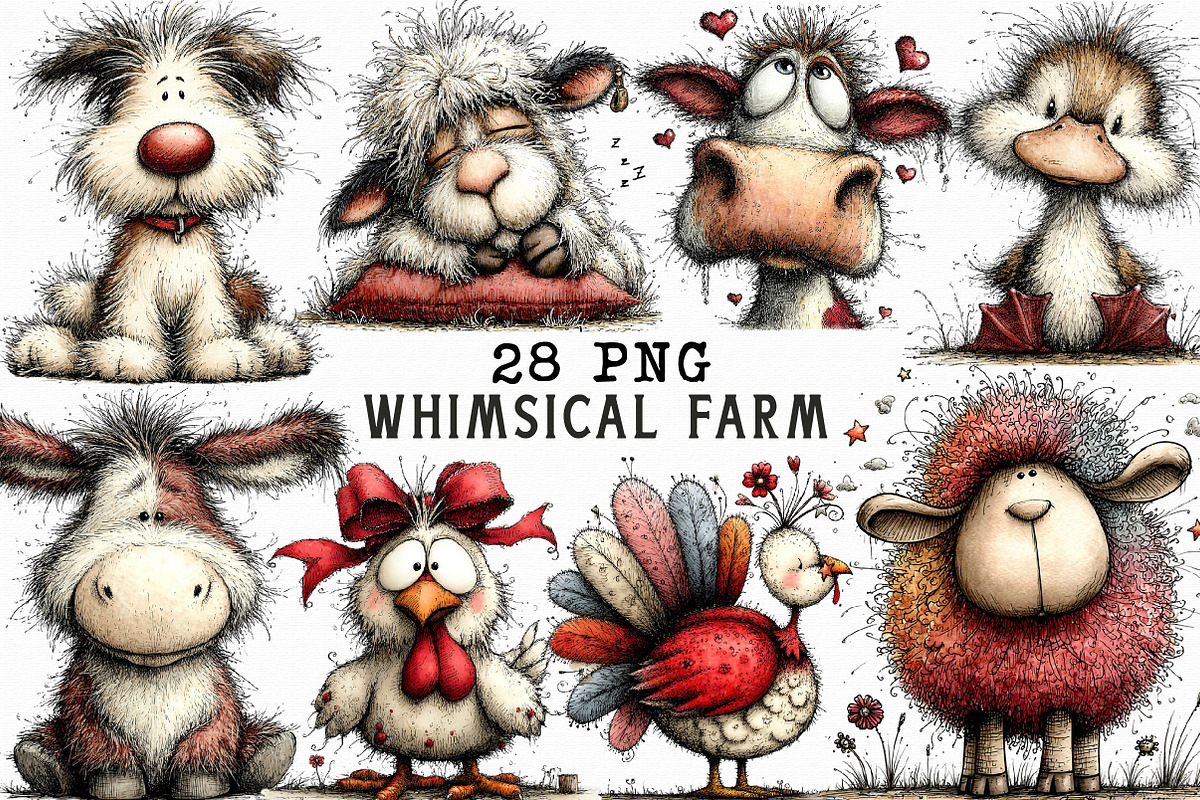 Whimsical Farm Animals Clipart, an Illustration by Libby Wishes (Photo 1 of 5)