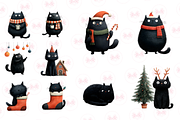 Quirky Christmas Cat Clipart, an Illustration by Markicha Art (Thumbnail 5 of 7)