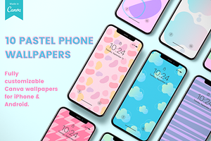 10 Pastel Canva Phone Wallpapers