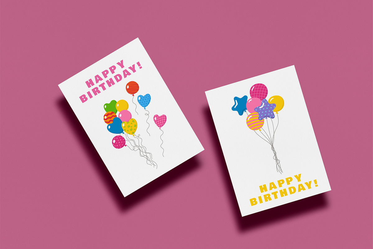 Balloons in a bunch Greeting vector, an Object Illustration by Neliakott ♥ (Photo 4 of 10)