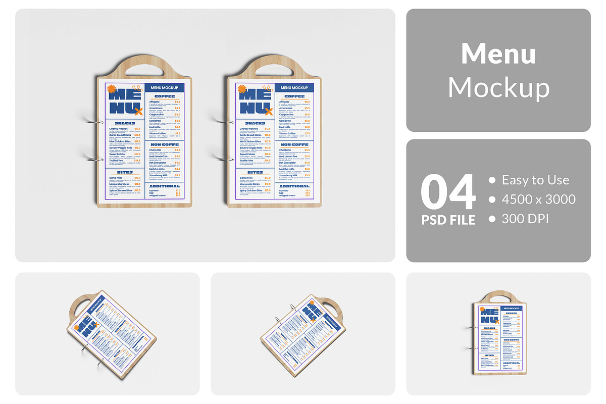 Menu Mockup, a Packaging Mockup by Hazzpro_Std (Photo 1 of 5)