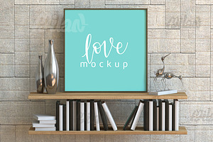 Square White Frame Mockup, Poster