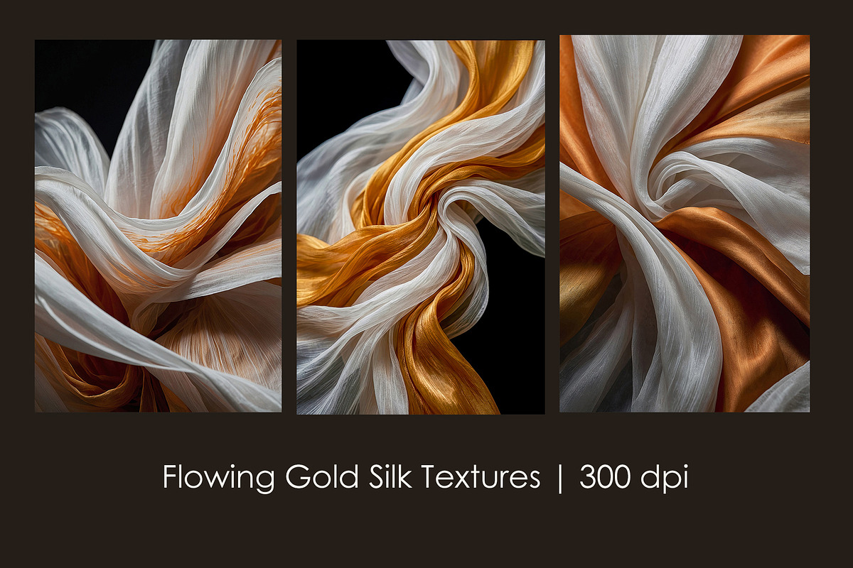 Flowing Gold Silk Textures, a Decorative Illustration by StockVerse Creative (Photo 1 of 4)