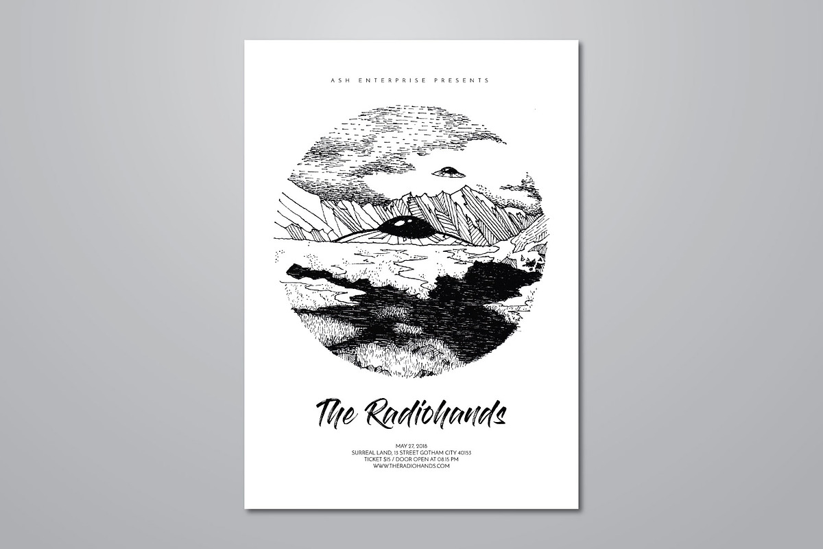 Hand Drawn Alien Arrival Flyer, a Flyer Template by ashenterprise (Photo 1 of 6)
