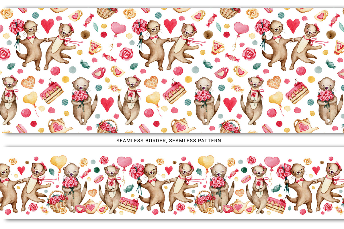 Love Otter, clipart, digital paper, an Animal Illustration by Artmanata (Photo 4 of 17)